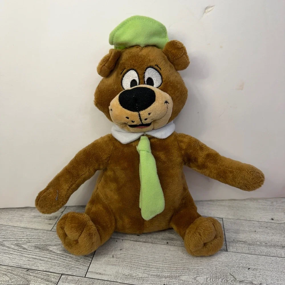 Yogi Bear Plush Stuffed Animal Hanna-Barbera Brown Green Hat Tie 9.5 inch